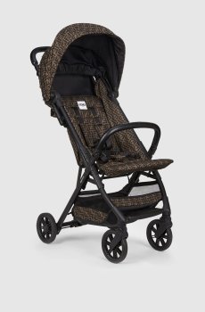 Детская коричневая коляска в брендовый узор FF