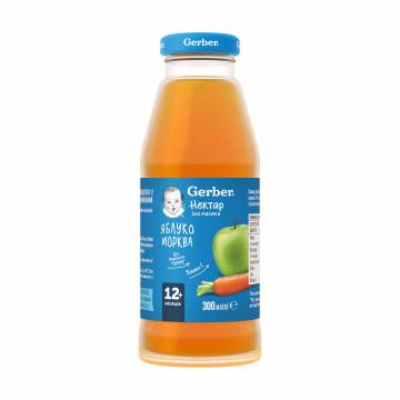 Детский нектар Gerber Яблоко-морковь, с 1 года, 300 мл Детский нектар Gerber Яблоко-морковь, с 1 года, 300 мл