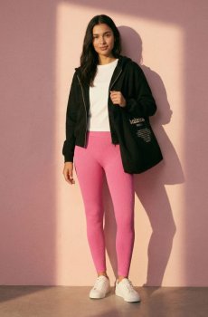 Легінси з ефектом прання - яскраво-рожевий