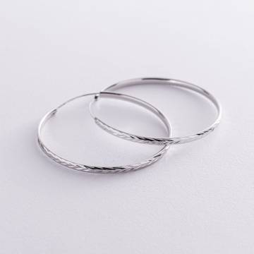 Серьги - кольца в серебре (4.9 см) 122951 Серьги - кольца в серебре (4.9 см) 122951