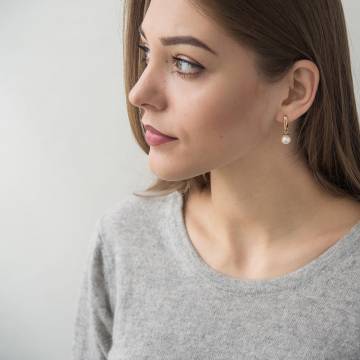 Золотые серьги с культ. пресн. жемчугом с04079 Золотые серьги с культ. пресн. жемчугом с04079