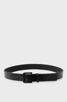 Мужской черный кожаный ремень ROUND Черный 110 Calvin Klein LV04D7041G