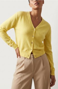 Класичний кардиган на ґудзиках - жовтий