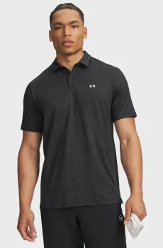 Мужское черное поло UA T2G Printed Polo-BLK Черный M Under Armour 6012304-002