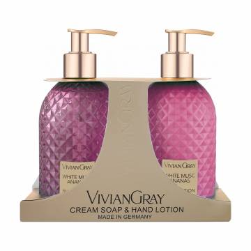 Набор для рук Vivian Gray White Musc & Ananas (мыло, 300 мл + лосьон, 300 мл) Набор для рук Vivian Gray White Musc & Ananas (мыло, 300 мл + лосьон, 300 мл)