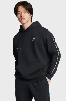Мужское черное худи UA Icon Fleece HD Taping Черный XL Under Armour 1389356-001