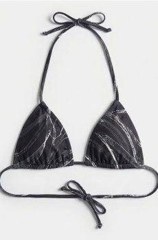 Трикутний Верх Бікіні із Зав’язками на Шиї та Спині - чорний