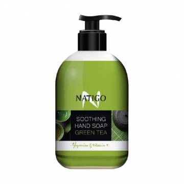 Успокаивающее жидкое мыло для рук Natigo Soothing Hand Soap Зеленый чай, 500 мл Успокаивающее жидкое мыло для рук Natigo Soothing Hand Soap Зеленый чай, 500 мл