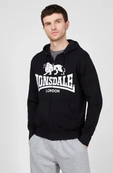 Мужское черное худи Черный M Lonsdale 113096