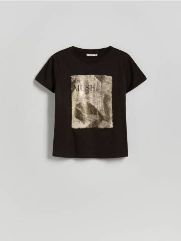 Reserved - Футболка з принтом - темно коричневий - 404GA-89X