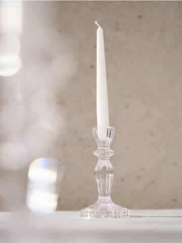 Скляний свічник - білий