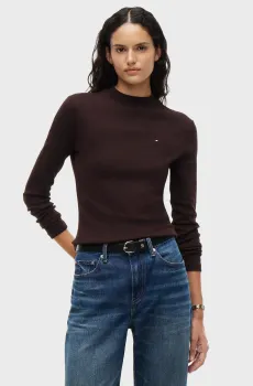 Женский темно-коричневый лонгслив CODY Коричневый L Tommy Hilfiger WW0WW47307
