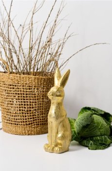 Декоративна золота фігурка зайця - золотий