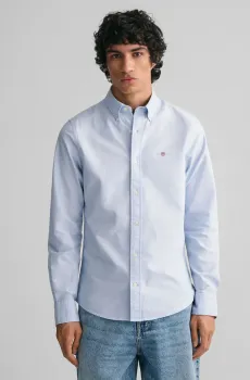 Мужская голубая рубашка SLIM OXFORD SHIRT Голубой M Gant 3000202