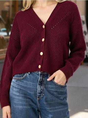 Кофта з декоративними ґудзиками - світло-ліловий Кофта з декоративними ґудзиками - світло-ліловий