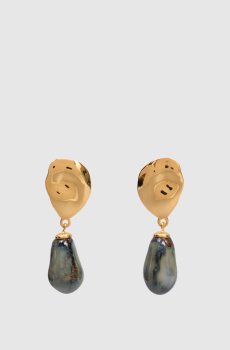 Золотые серьги Lake Ocean с позолотой 22 карат