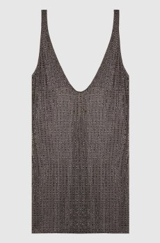 Серое пляжное платье мини MALIBU с кристаллами