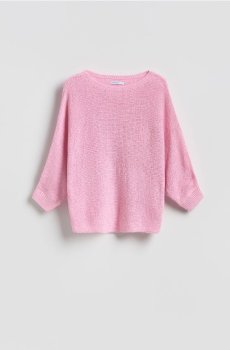 Reserved - Гладкий джемпер - рожевий - 629HO-30X