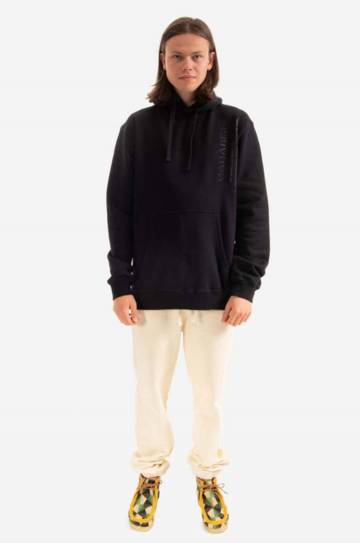 Хлопковая кофта Maharishi Miltype мужская цвет чёрный с капюшоном с аппликацией 9756.BLACK-BLACK Хлопковая кофта Maharishi Miltype мужская цвет чёрный с капюшоном с аппликацией 9756.BLACK-BLACK