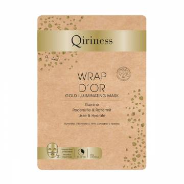 Лифтинговая гидрогелевая маска для лица Qiriness Wrap dOr Gold Illuminating Mask с 24к золотом, 20 г Лифтинговая гидрогелевая маска для лица Qiriness Wrap dOr Gold Illuminating Mask с 24к золотом, 20 г