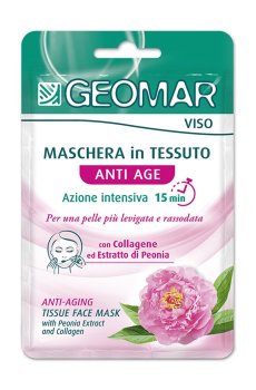 Маска тканевая для лица Geomar Face Омолаживающая интенсивного действия с Коллагеном и экстрактом Пиона, 22 мл