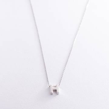 Серебряное колье с буквой "Н" 18985Н Серебряное колье с буквой "Н" 18985Н