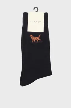 Мужские темно-синие носки EMBROIDERED Синий 40-42 Gant 9960337