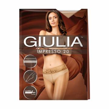 Классические колготки женские Giulia Impresso с кружевным поясом, 20 DEN, Daino, размер 4 Классические колготки женские Giulia Impresso с кружевным поясом, 20 DEN, Daino, размер 4