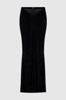 Черная пляжная юбка макси MALIBU с кристаллами