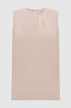 Розовый топ из шелка с цепочкой мониль