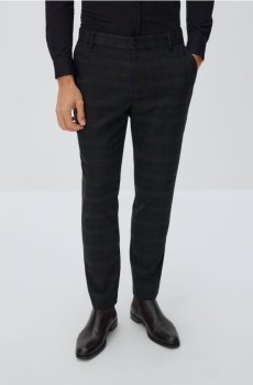 Reserved - Чіно штани slim у клітинку - чорний - 975EV-99P