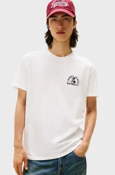 Мужская белая футболка TJM REG SMALL MOTIF Белый L Tommy Jeans DM0DM21586