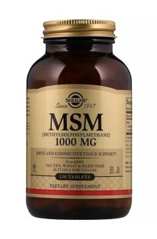 Метилсульфонилметан Solgar MSM (Methylsulfonylmethane) 1000 мг, 120 таблеток