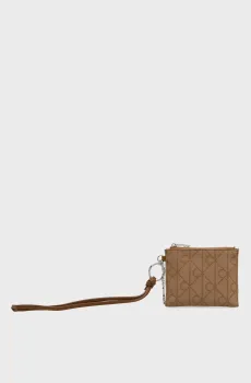 Женский коричневый кошелек с узором JCQ POUCH ON STRAP CHA Коричневый ONESIZE Calvin Klein LV04F1266G