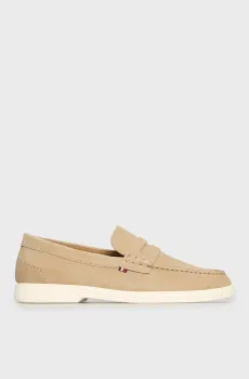 Мужские бежевые нубуковые лоферы TOMMY HILFIGER NUBUCK P LOAFER Бежевый 40 Tommy Hilfiger FM0FM05350
