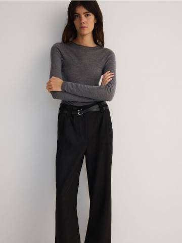 Reserved - LADIES` TROUSERS & BELT - чорний - 8195B-99X Reserved - LADIES` TROUSERS & BELT - чорний - 8195B-99X
