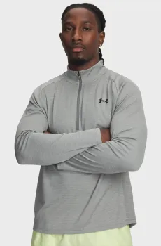 Мужская серая спортивная кофта UA Tech Textured 1/2 Zip Серый L Under Armour 1382797-709