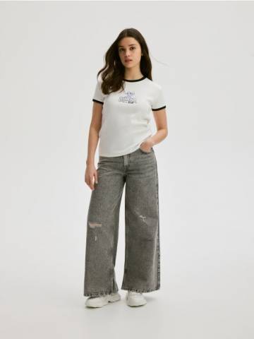 Reserved - Джинси super wide leg з оздобленням - світло-сірий - 752CV-09J Reserved - Джинси super wide leg з оздобленням - світло-сірий - 752CV-09J