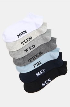 Набір коротких шкарпеток із днями тижня 7 pack - різнобарвний