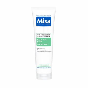 Очищающий гель Mixa Anti-Imperfection Comfort Cleanser против недостатков кожи лица, с салициловой кислотой и скваланом, 150 мл Очищающий гель Mixa Anti-Imperfection Comfort Cleanser против недостатков кожи лица, с салициловой кислотой и скваланом, 150 мл