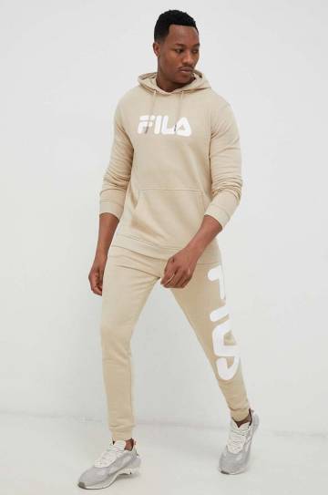 Кофта Fila цвет бежевый с капюшоном с принтом Кофта Fila цвет бежевый с капюшоном с принтом