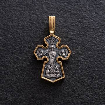 Серебряный крестик "Господь Вседержитель. Икона Божией Матери "Седмиезерная" 131457 Серебряный крестик "Господь Вседержитель. Икона Божией Матери "Седмиезерная" 131457