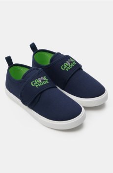 Кеди на липучках із флуоресцентним написом «Game Mode» - темно-синій