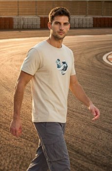 Бавовняна футболка з коротким рукавом - бежевий