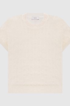 Бежевый топ с льном