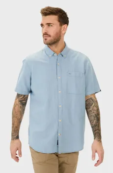 Мужская голубая льняная рубашка Голубой L Camel Active 409256-5S56-43