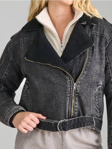 Байкерська куртка - чорний Байкерська куртка - чорний