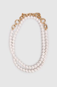 Розовые бусы с цепочкой