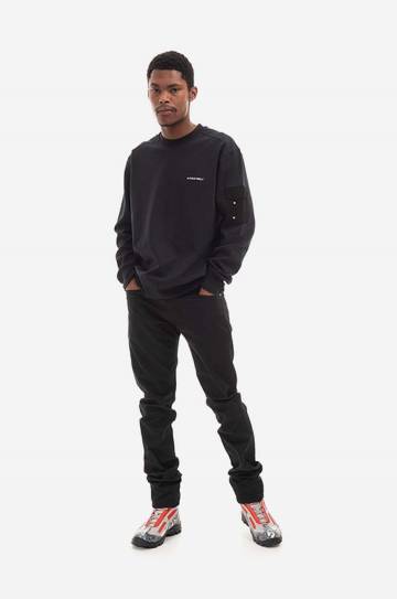 Хлопковая кофта A-COLD-WALL* Polygon Technical Crewneck мужская цвет чёрный с принтом ACWMW079.-BLACK Хлопковая кофта A-COLD-WALL* Polygon Technical Crewneck мужская цвет чёрный с принтом ACWMW079.-BLACK