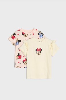 Бавовняна футболка з принтом 2 pack Minnie Mouse - кремовий